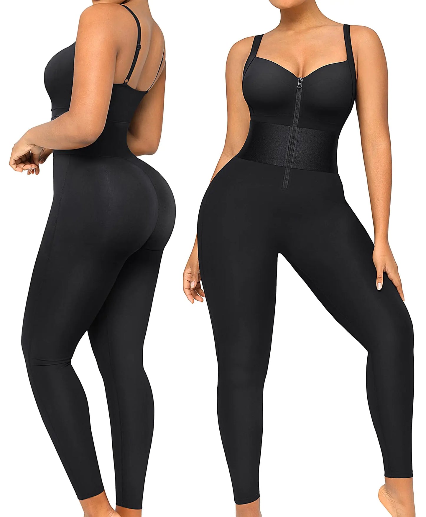 SHAPELLX Jumpsuits for Women Sleeveless Jumpsuit Shapewear Tummy Control One Piece Romper Bodysuit Yoga Athletic Rompers